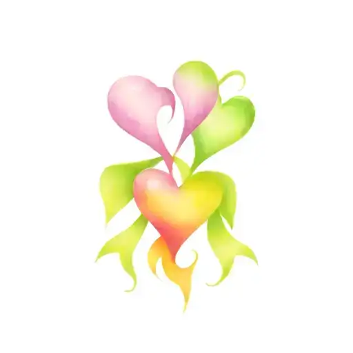 white ribbon foundation tattoo featuring small pink purple and light green hearts  tattoo design idea