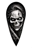 horror, movie theme villains leg sleeve tattoo with sinister silent hill evil dead  tattoo design idea