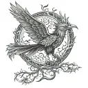 Phoenix Bird Inside A Tree Of Life tattoo design idea