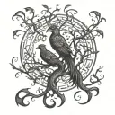 Phoenix Bird Inside A Tree Of Life tattoo design idea