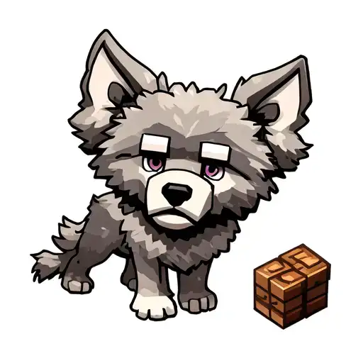 minecraft wolf poodle tattoo design idea