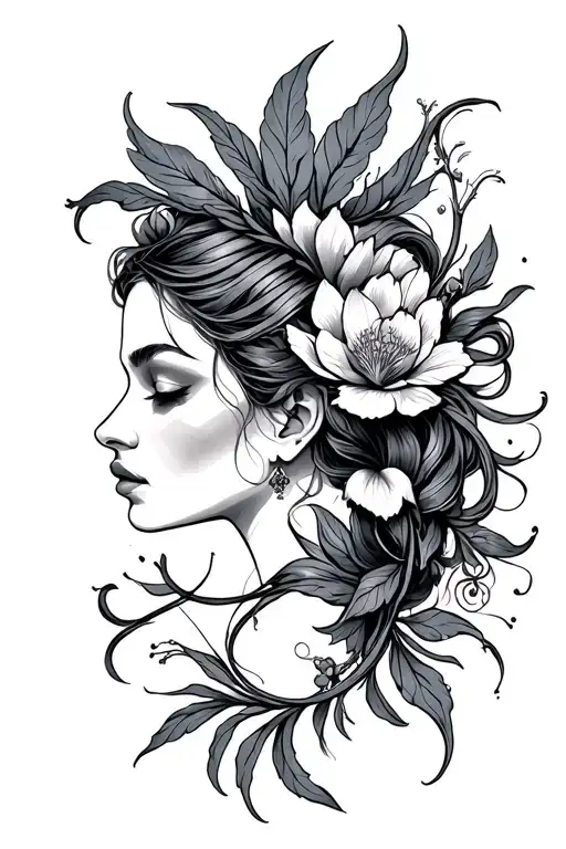 Cajun lore feminine tattoo design idea