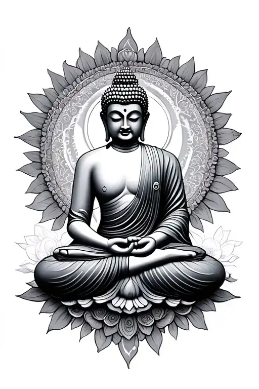 buddha inner peace tattoo design idea