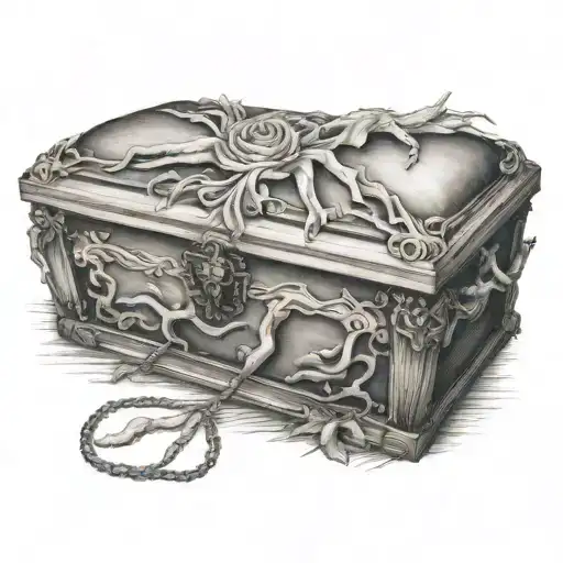 casket empty hands tattoo design idea
