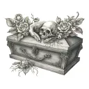 casket empty hands tattoo design idea