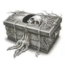 casket empty hands tattoo design idea