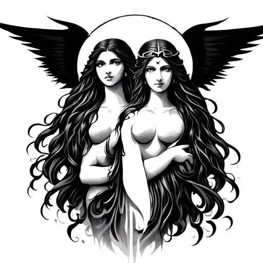triple goddess tattoo design idea