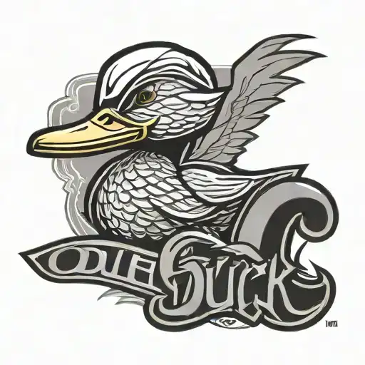 oregon duck logo with nike sign tattoo design idea