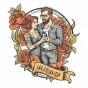 husband and wife, hardhip, i love you  tattoo design idea