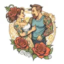husband and wife, hardhip, i love you  tattoo design idea