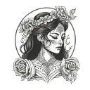 Virgo maiden holding tattoo design idea