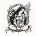 Virgo maiden holding tattoo design idea