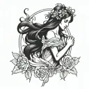 Virgo maiden holding tattoo design idea