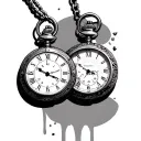 Two open pocket watch tattoo design idea