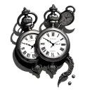 Two open pocket watch tattoo design idea