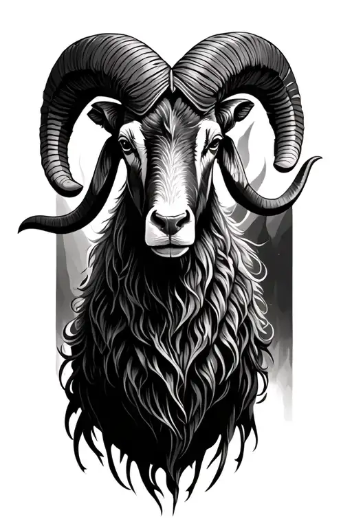 ram sleeve religious  tattoo design idea