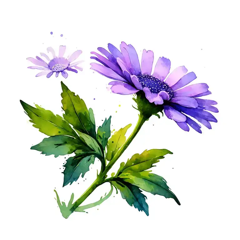 purple daisy stem wrapped tattoo design idea