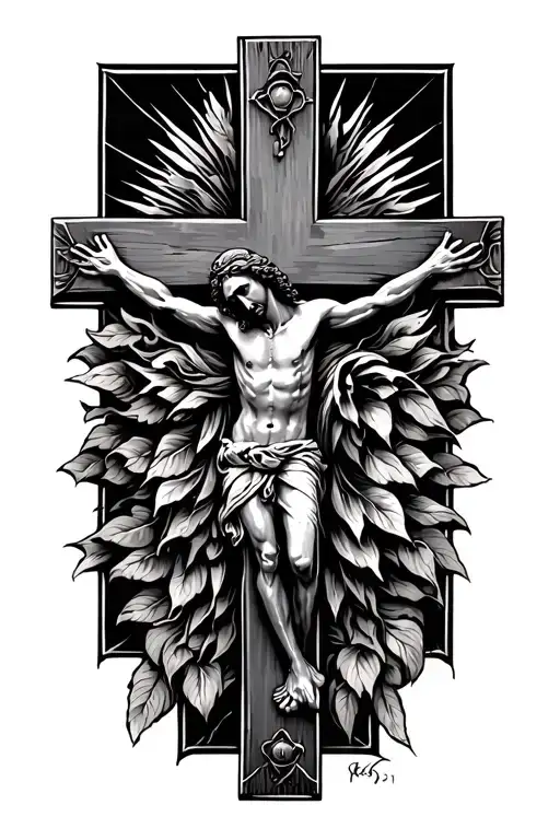 wrist Jesus crucifix tattoo design idea