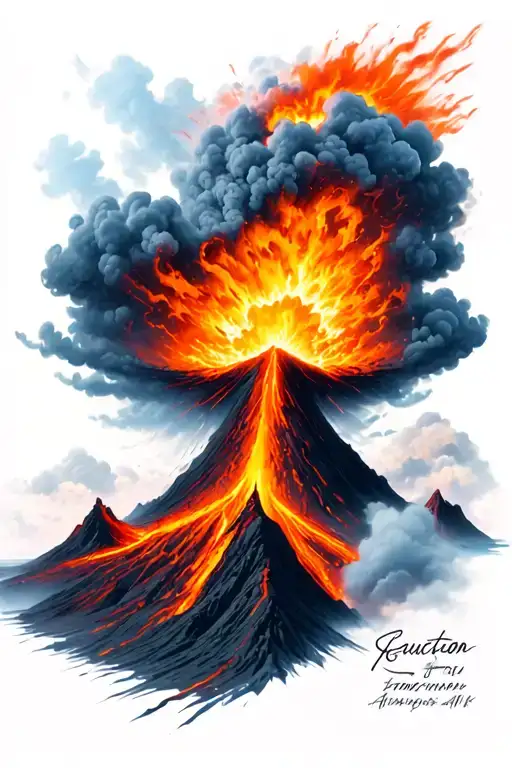 volcano Eruption tattoo design idea