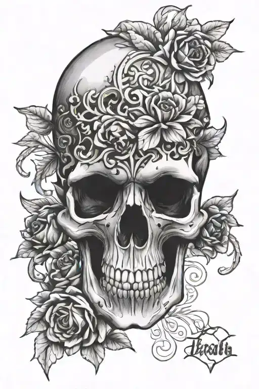 skull bold blackwork tattoo tattoo design idea