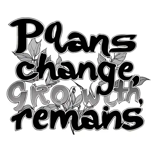 "Plans change, growth remains" vertical spine tattoo tattoo design idea