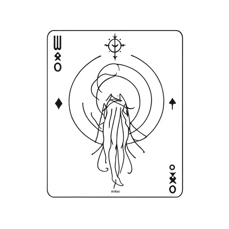 symbols of female strength tarot card tattoo design idea