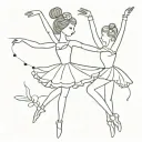 A sexy version of a ballerina and a nutcracker tattoo design idea