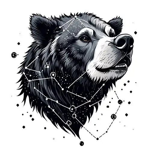 Ursa Major constellation forming tattoo design idea