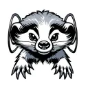 honey badger cartoon with lashes and hoops  tattoo design idea