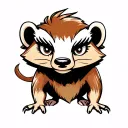 honey badger cartoon with lashes and hoops  tattoo design idea