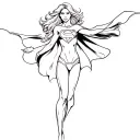 Supergirl blonde hovering 10 feet tattoo design idea
