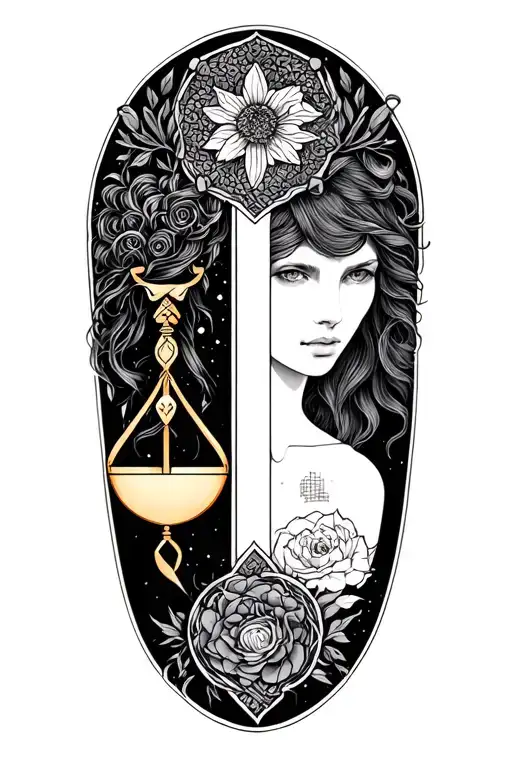 Virgo libra and Gemini zodiac sign tattoo design idea