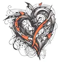 broken heart tattoo design idea