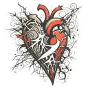 broken heart tattoo design idea