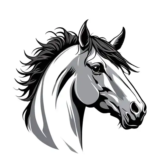 horse head neo trad tattoo design tattoo design idea