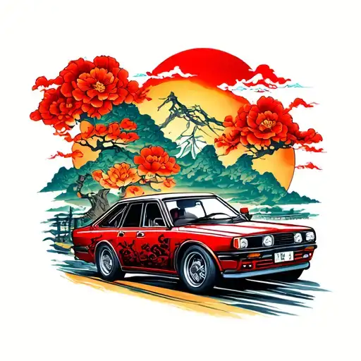 Car Driving tattoo design idea