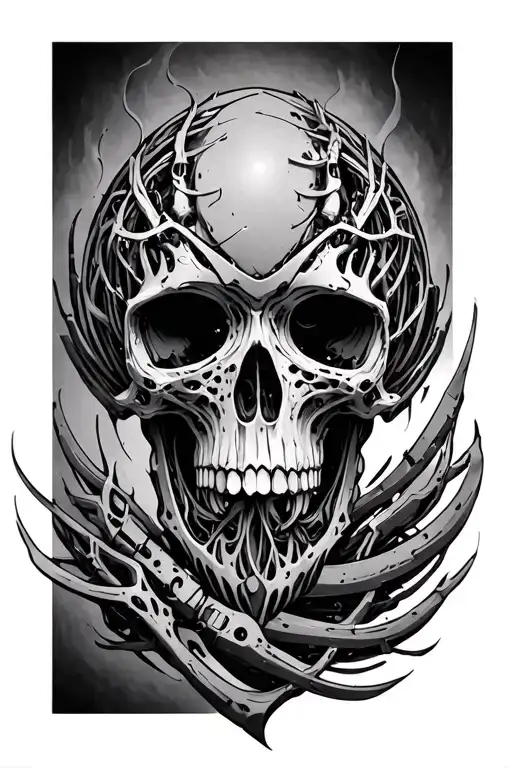 Biomechanical tattoo design idea