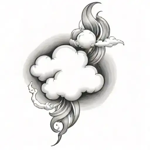 Coverup Clouds and Smoke tattoo design idea