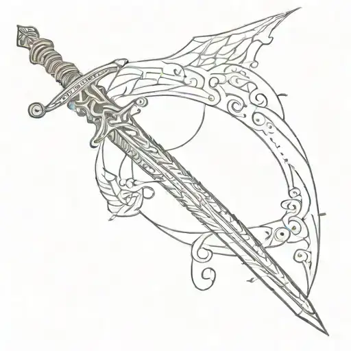 Arya Starks sword Needle tattoo design idea