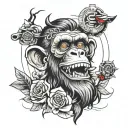 3 rules monkey omerta tattoo design idea