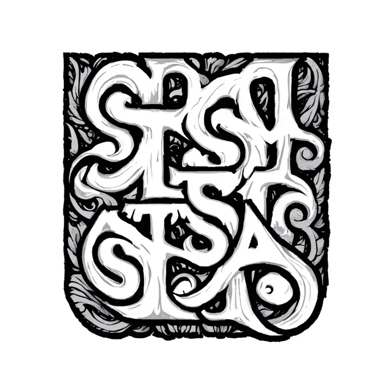 "STSA" forever ever and eternity and beyond STSA logo symbol whimpsical, small ,  tattoo design idea