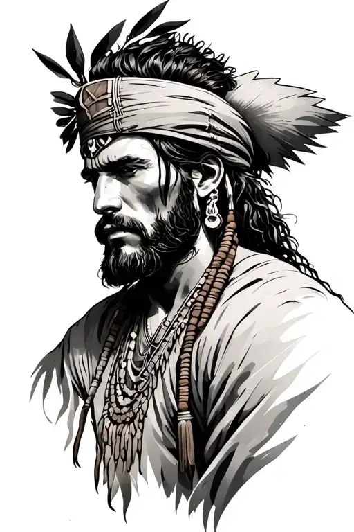 nomad desert man tattoo design idea