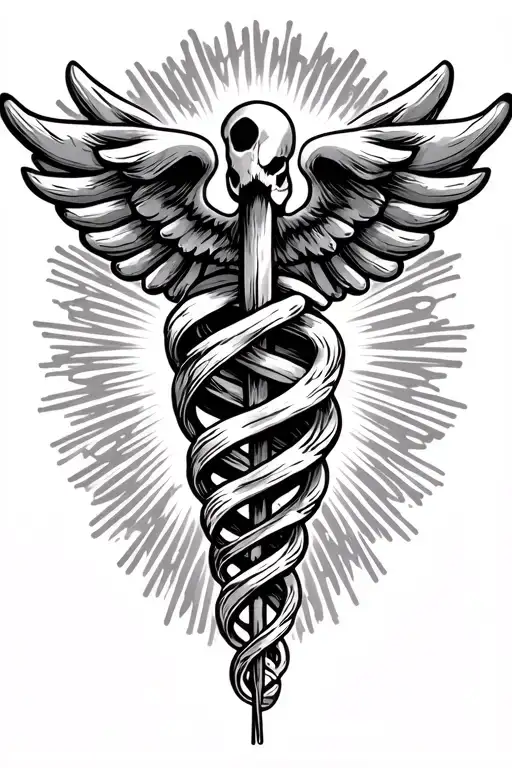 rod of asclepius type 1 diabetes tattoo design idea