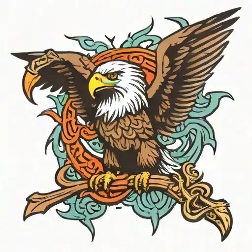 make a eagle and the wrath logo from lamb of god together tattoo design idea