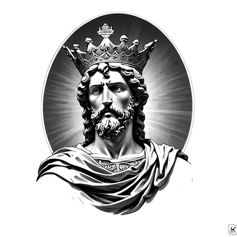king david statue full body tattoo design idea
