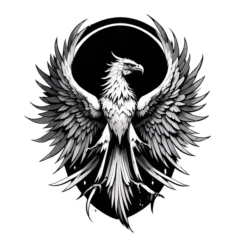 phienix rising Phoenix wings spread tattoo design idea