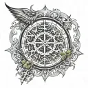 psychedelic vegvisir tattoo design idea