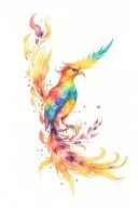 Phoenix rising from ashes tattoo design idea