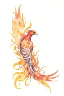 Phoenix rising from ashes tattoo design idea