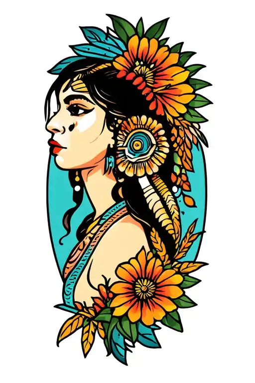 polynesia arm shoulder tattoo design idea